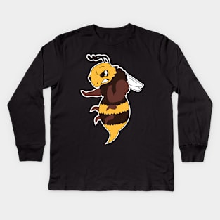 Just an Angry Bee Black Kids Long Sleeve T-Shirt